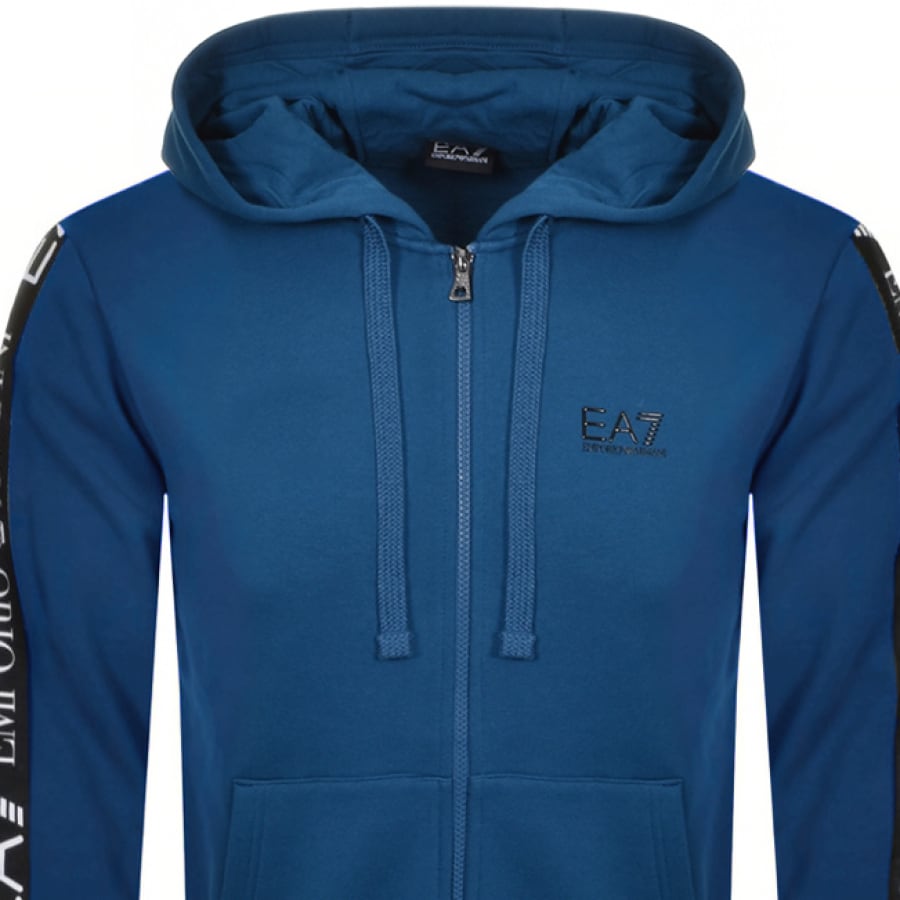 Alternative Image for ProductEA7 Emporio Armani Full Zip Logo Hoodie Blue2